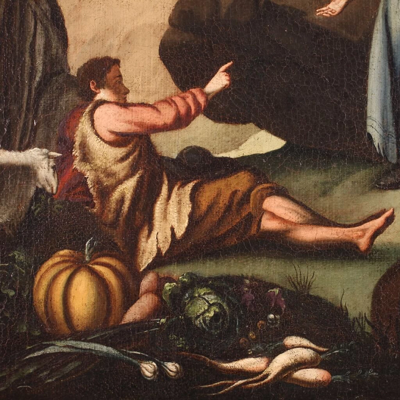 Oil on canvas depicting a pastoral scene with frame, 18th century 11