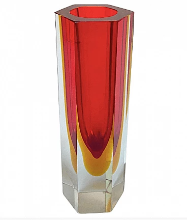 Geometric vase in Murano glass, 1960s