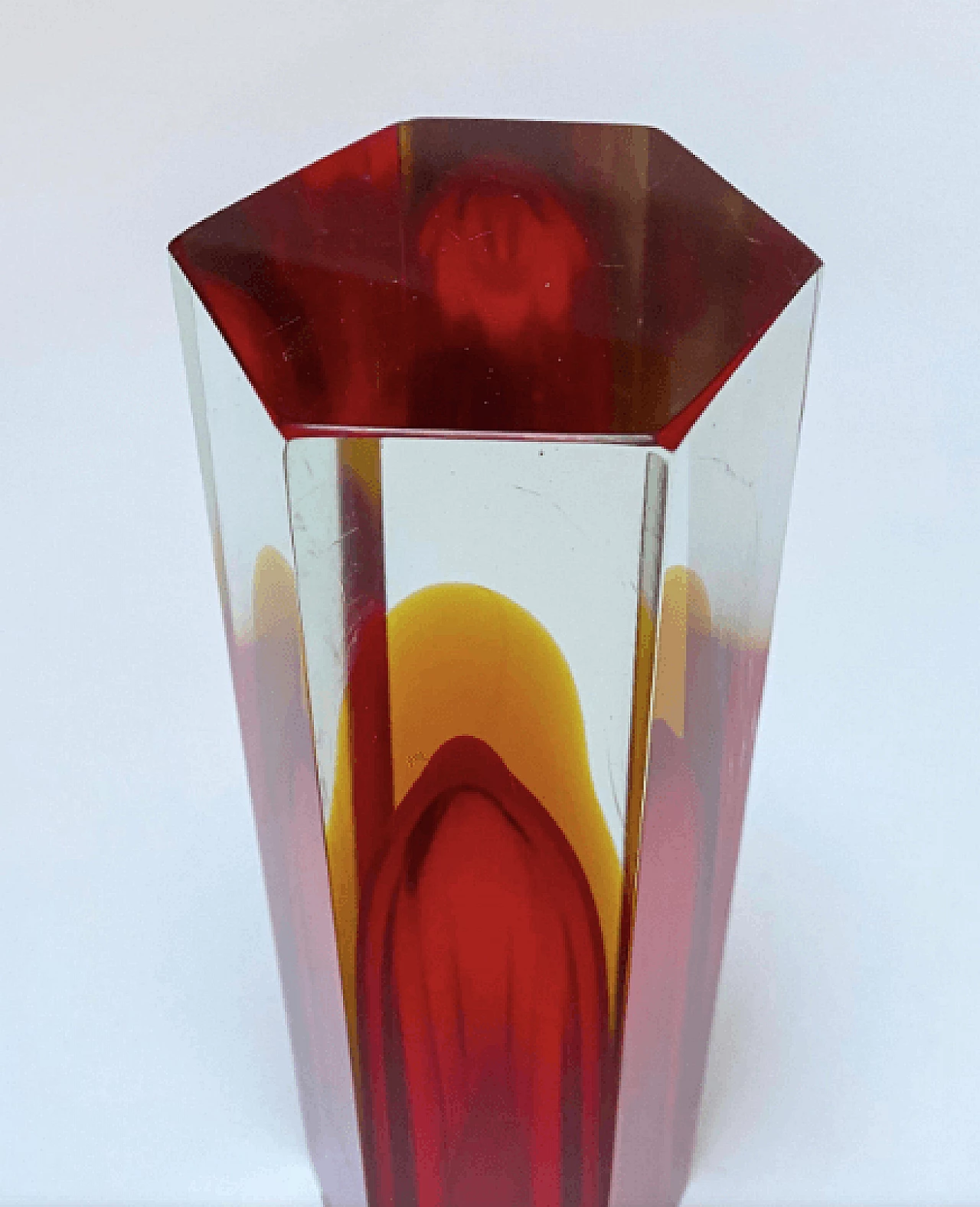 Vaso geometrico in vetro di Murano, anni '60 6