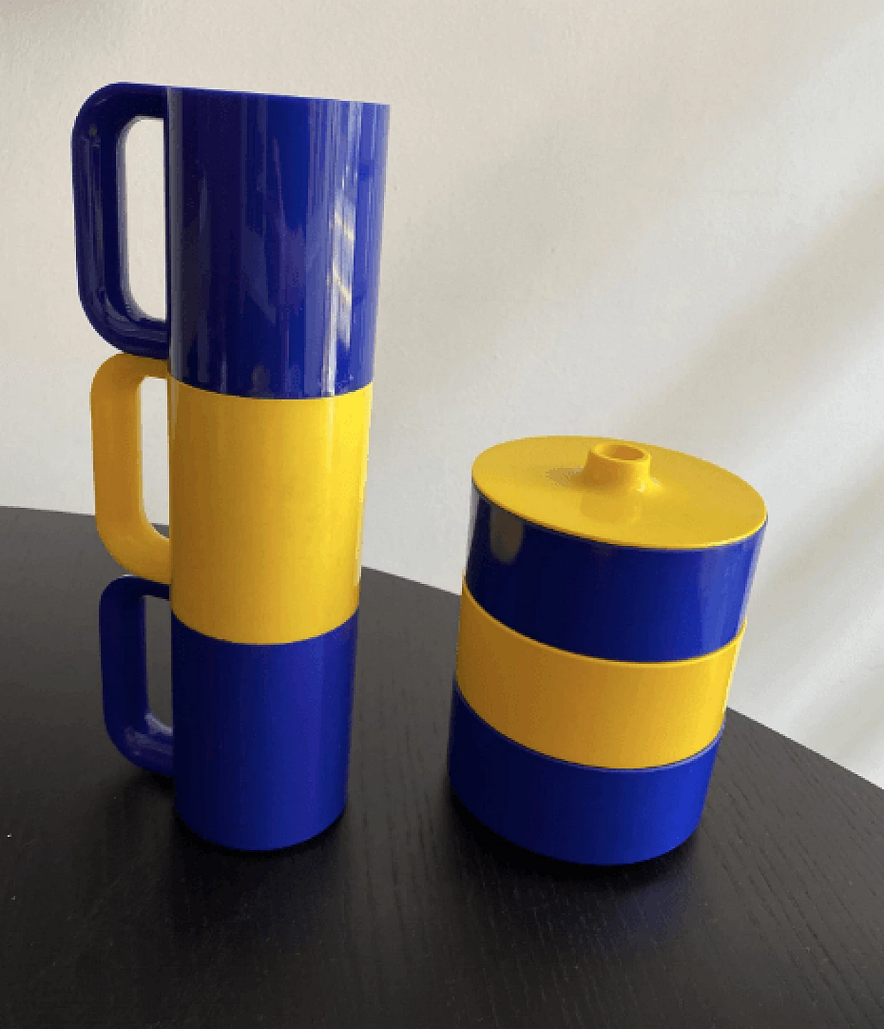 7 pezzi da colazione impilabili di Massimo Vignelli per Heller, anni '80 1