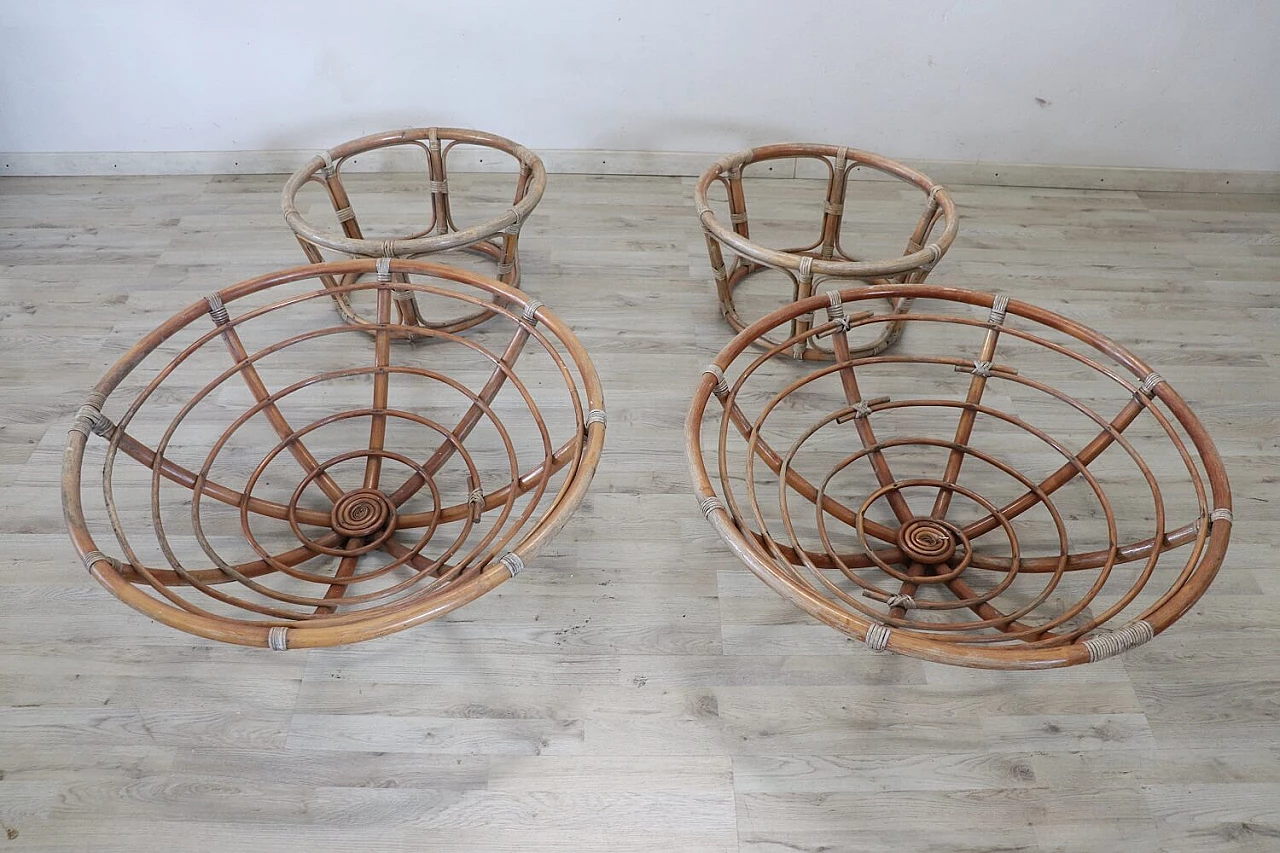 Pair of bamboo armchairs, 1980s 5