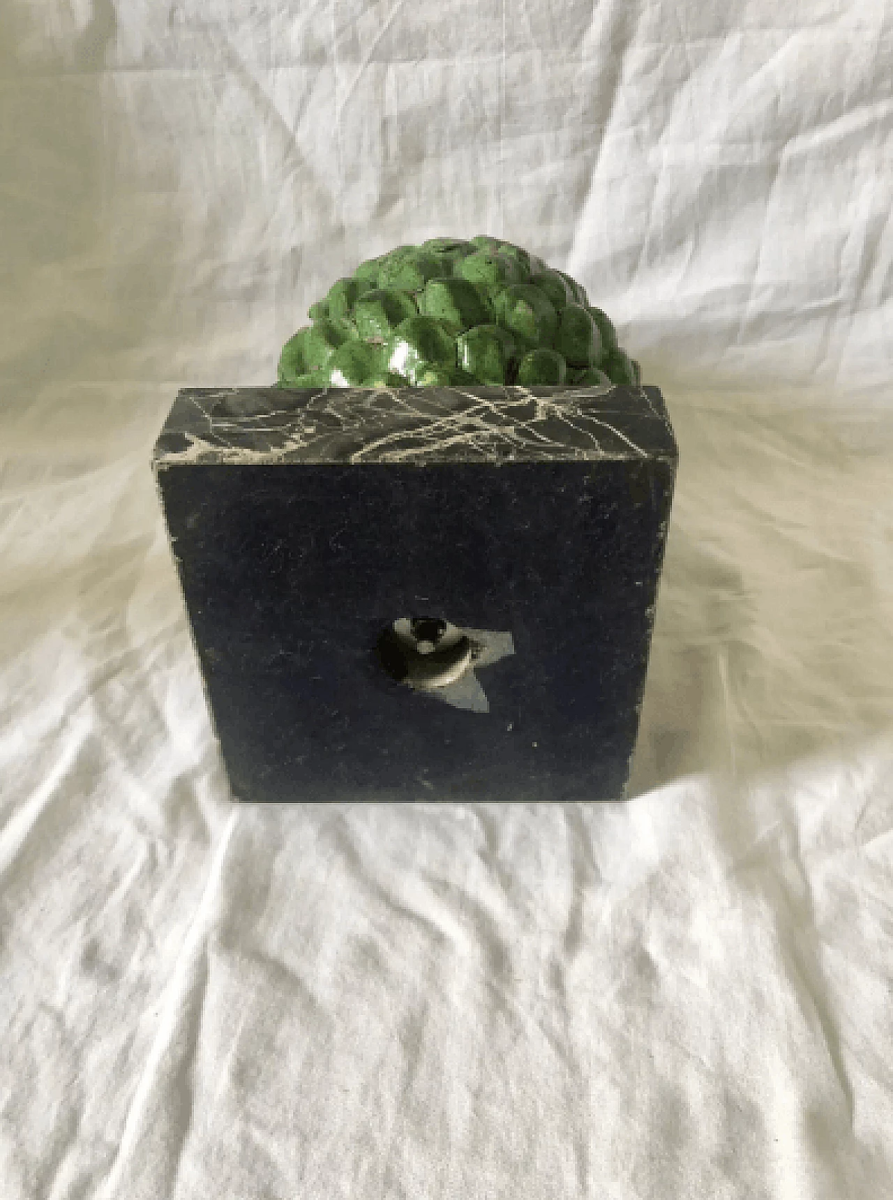 Glazed terracotta, marble and bronze pinecone, 1960s 8