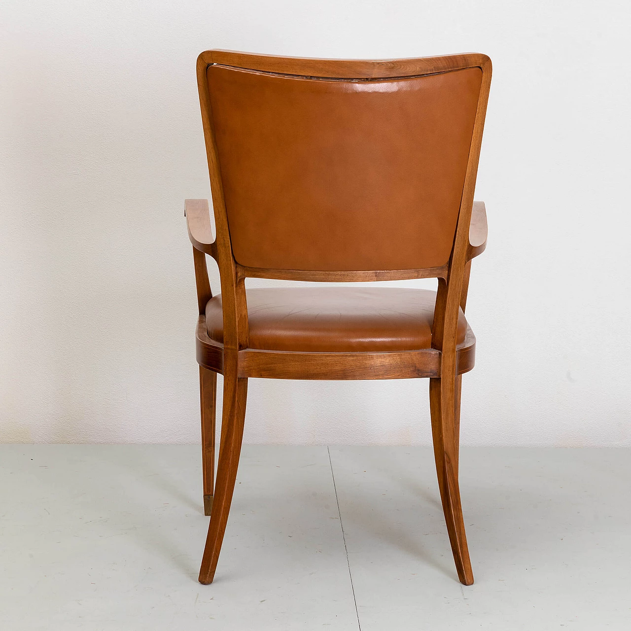 Wood and leather armchair by Paolo Buffa, 1950s 5