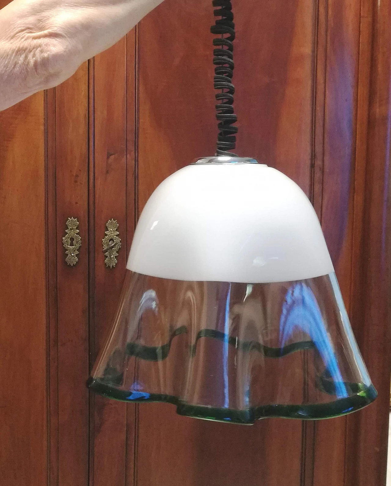 Murano glass chandelier attributed to Leucos, 1960s 8