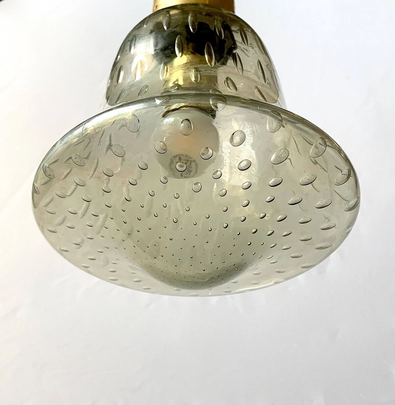 Coppia di lampade a sospensione in vetro di Murano di Seguso, anni '60 5