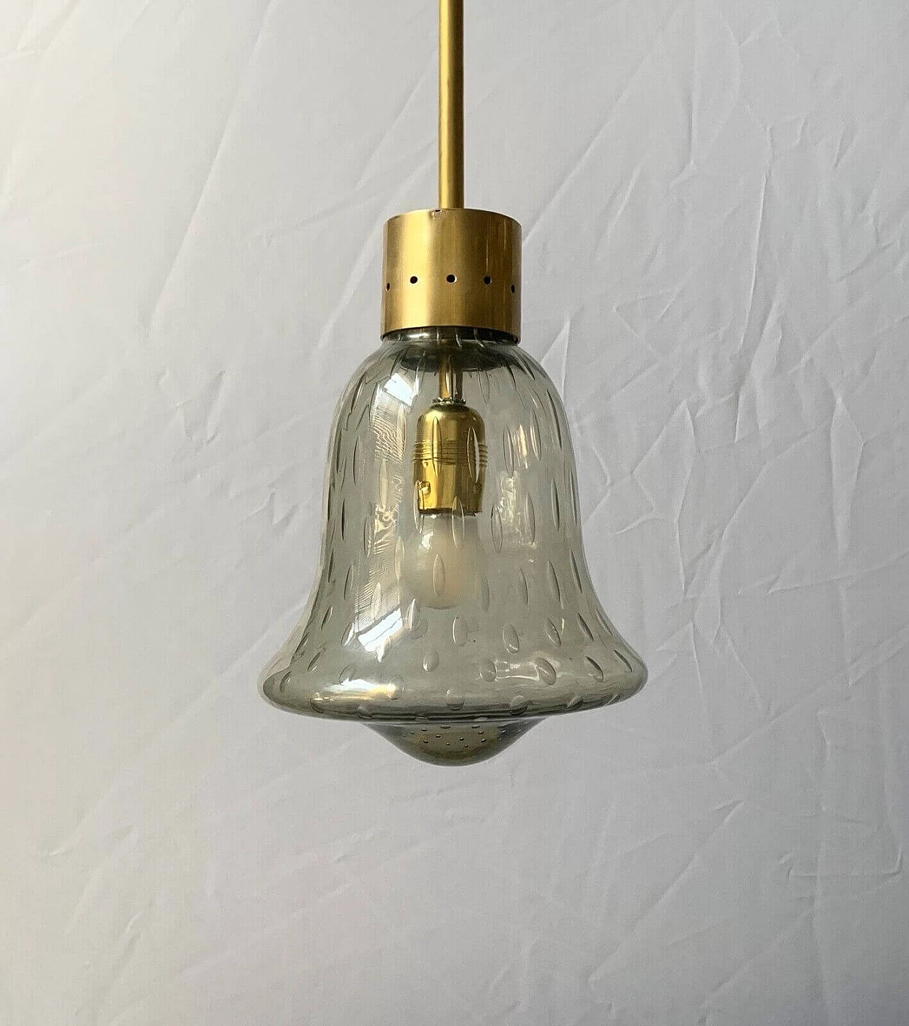 Coppia di lampade a sospensione in vetro di Murano di Seguso, anni '60 7