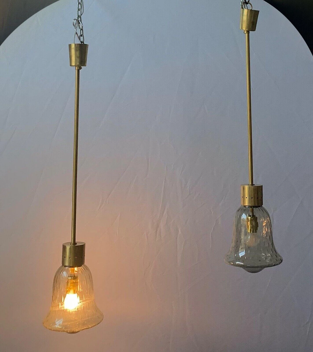 Pair of Murano glass pendant lamps by Seguso, 1960s 10