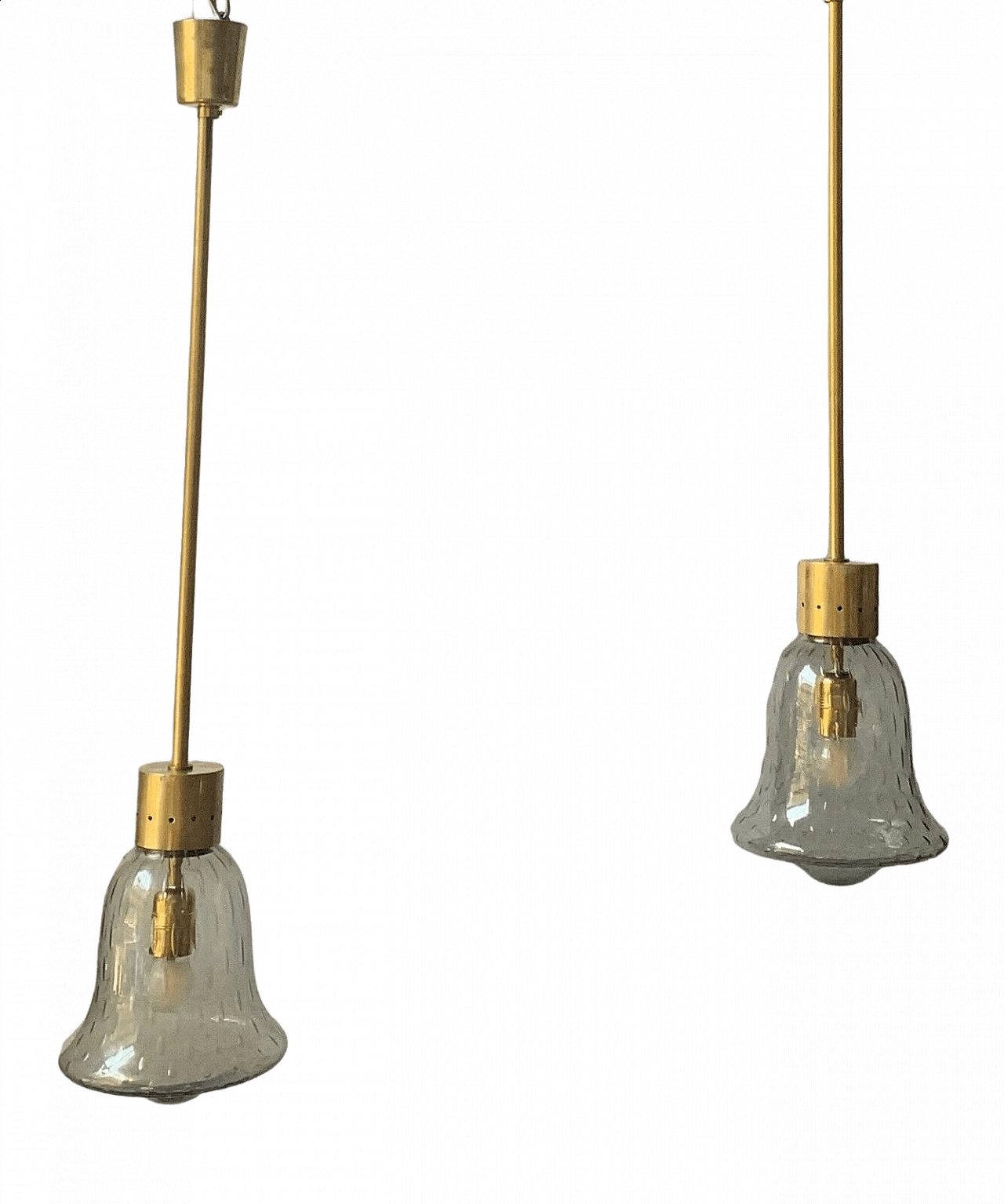 Pair of Murano glass pendant lamps by Seguso, 1960s 12
