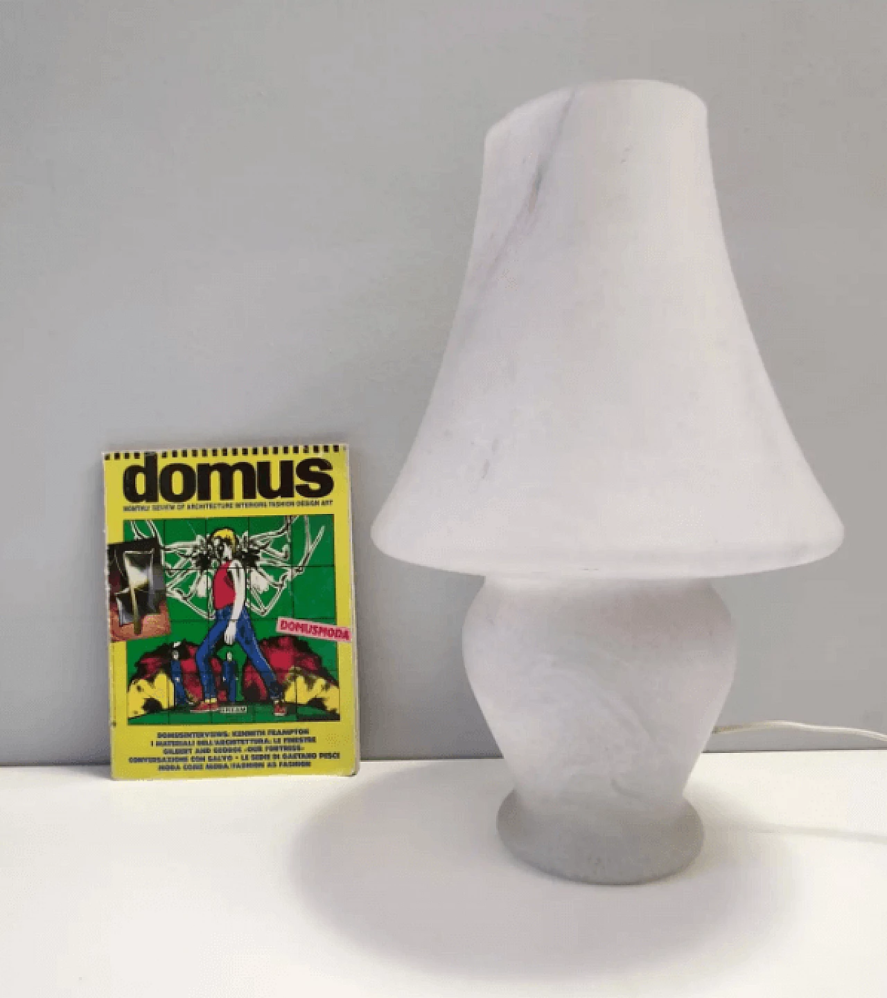 Murano glass table lamp with pink marble effect, 1970s 2