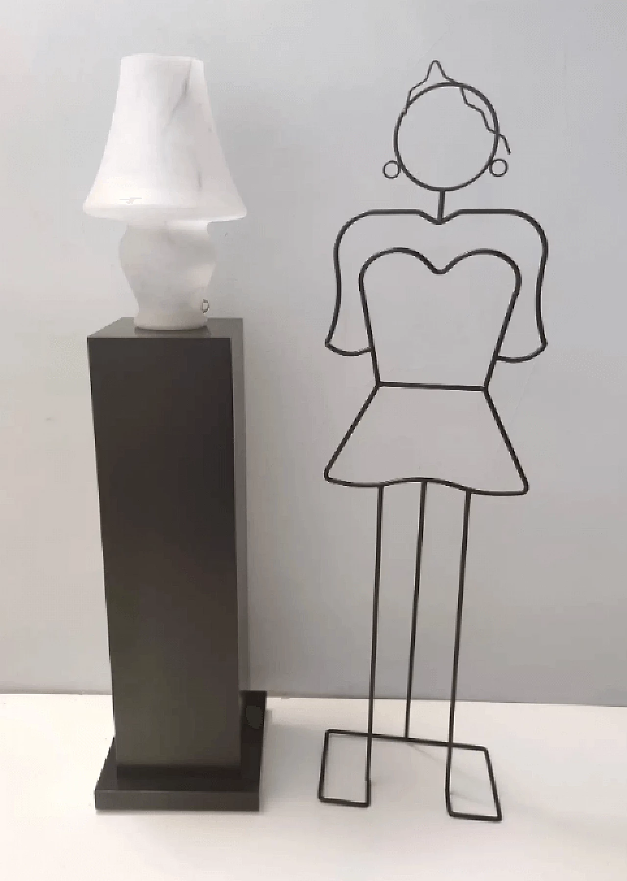 Murano glass table lamp with pink marble effect, 1970s 4