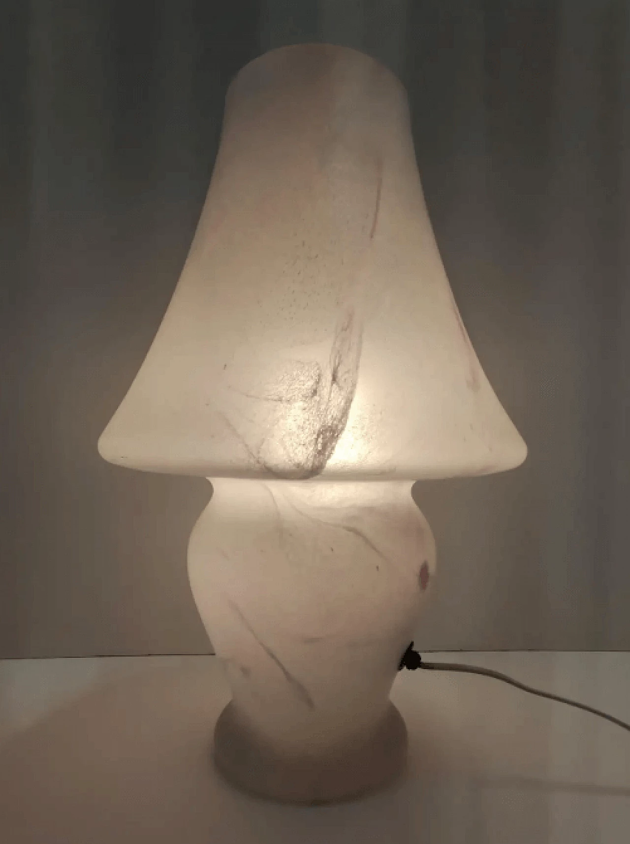 Murano glass table lamp with pink marble effect, 1970s 6