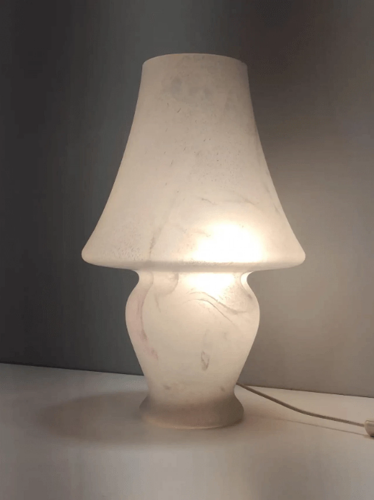 Murano glass table lamp with pink marble effect, 1970s 7