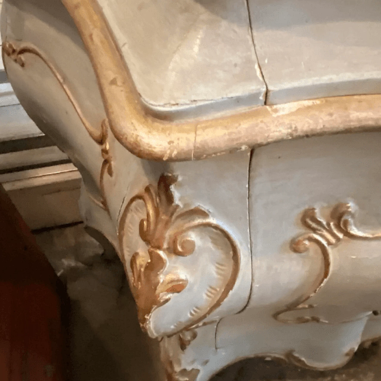 Cassettiera veneziana laccata stile Luigi XV, '800 5