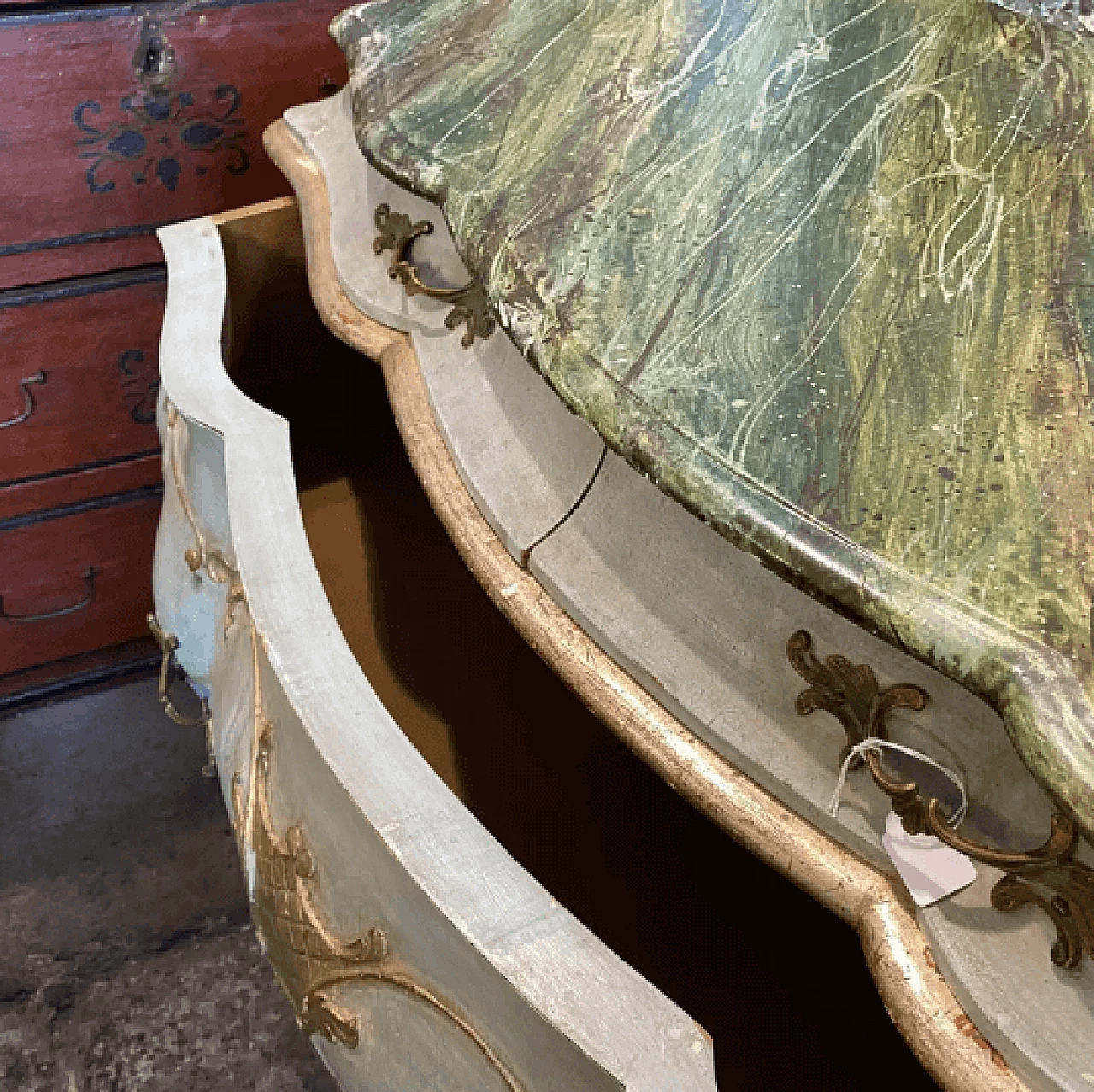 Cassettiera veneziana laccata stile Luigi XV, '800 9