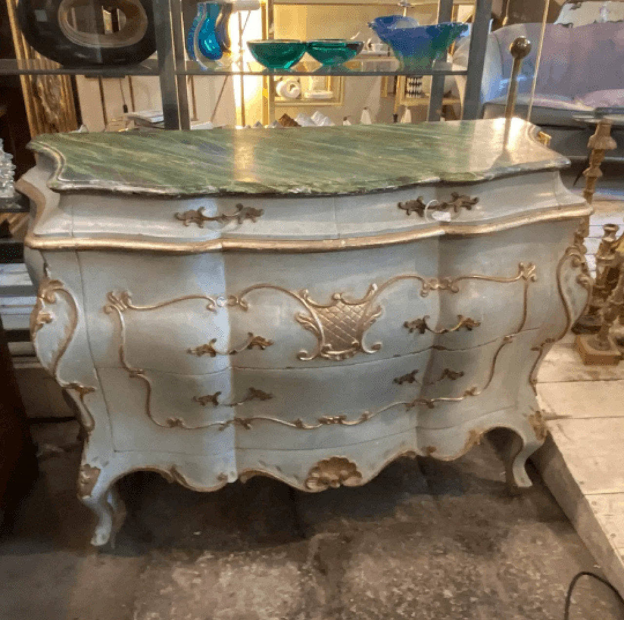 Cassettiera veneziana laccata stile Luigi XV, '800 12