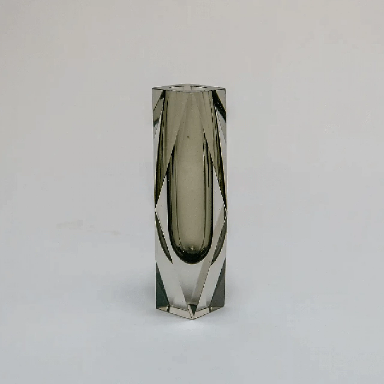 Submerged solid gray Murano glass vase by Flavio Poli, 1960s 3