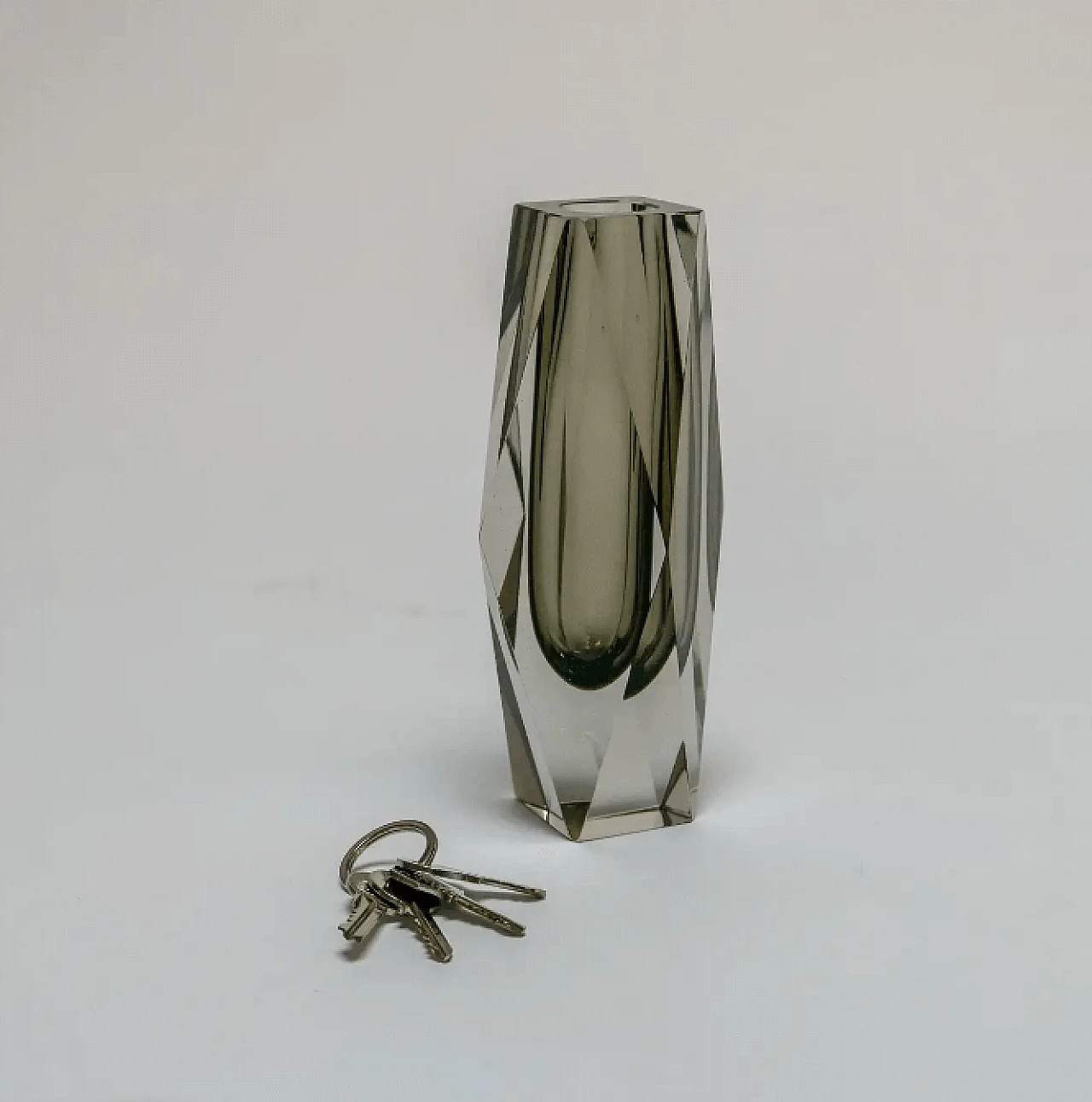 Submerged solid gray Murano glass vase by Flavio Poli, 1960s 4