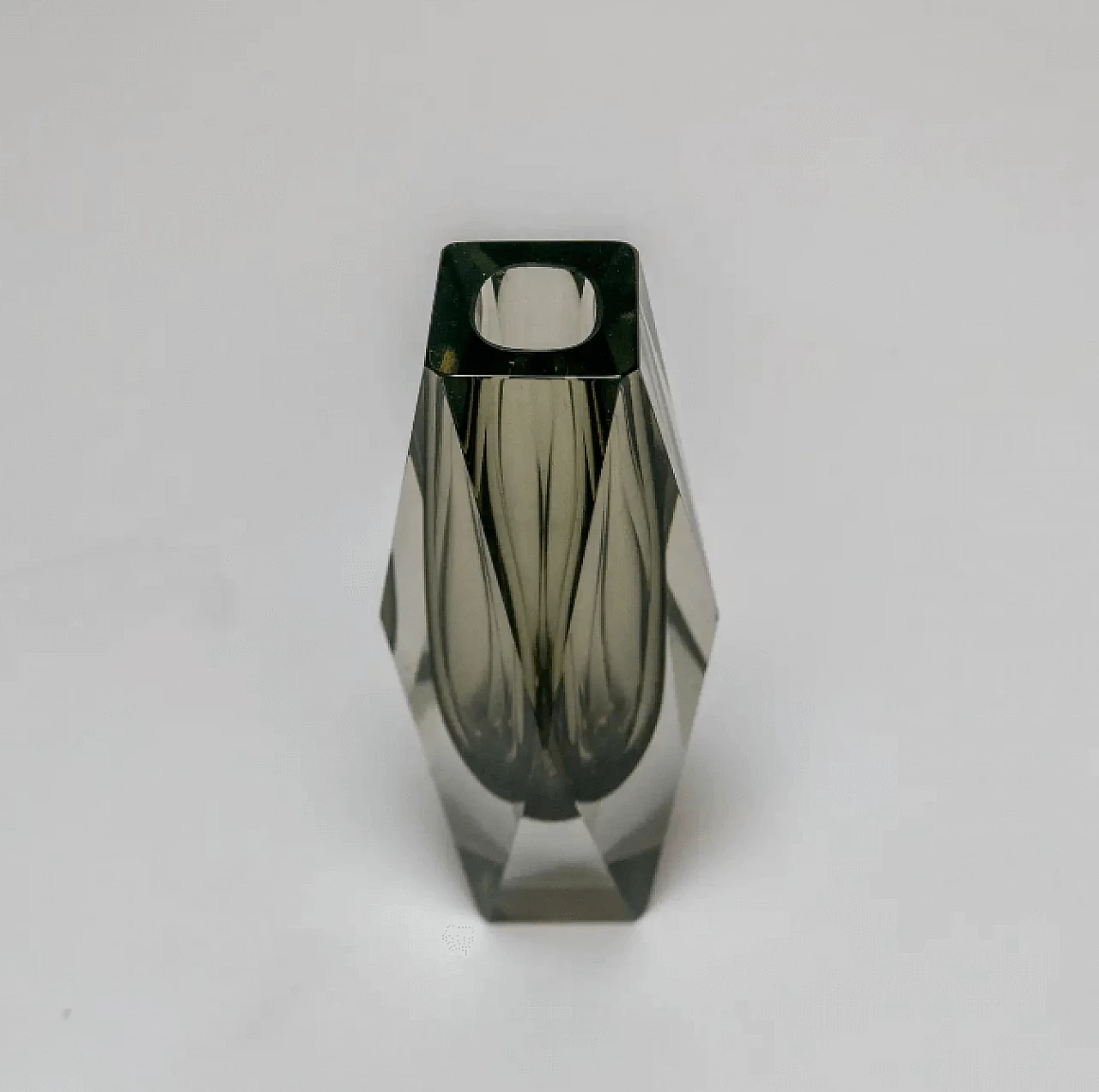 Submerged solid gray Murano glass vase by Flavio Poli, 1960s 5