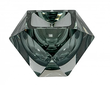 Submerged solid gray Murano glass ashtray by Flavio Poli, 1960s