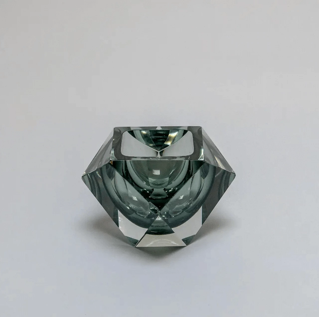 Submerged solid gray Murano glass ashtray by Flavio Poli, 1960s 3