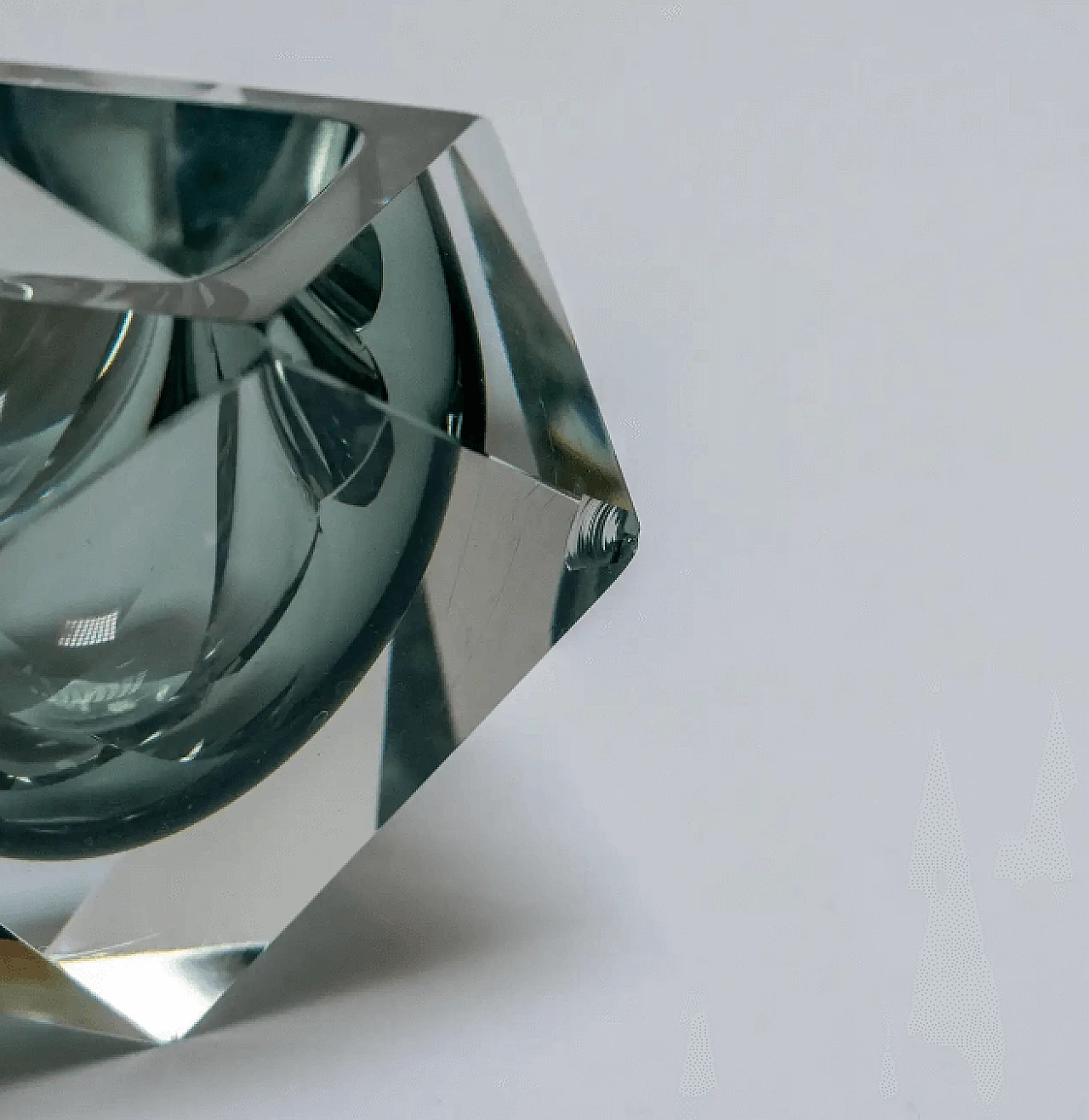 Submerged solid gray Murano glass ashtray by Flavio Poli, 1960s 7