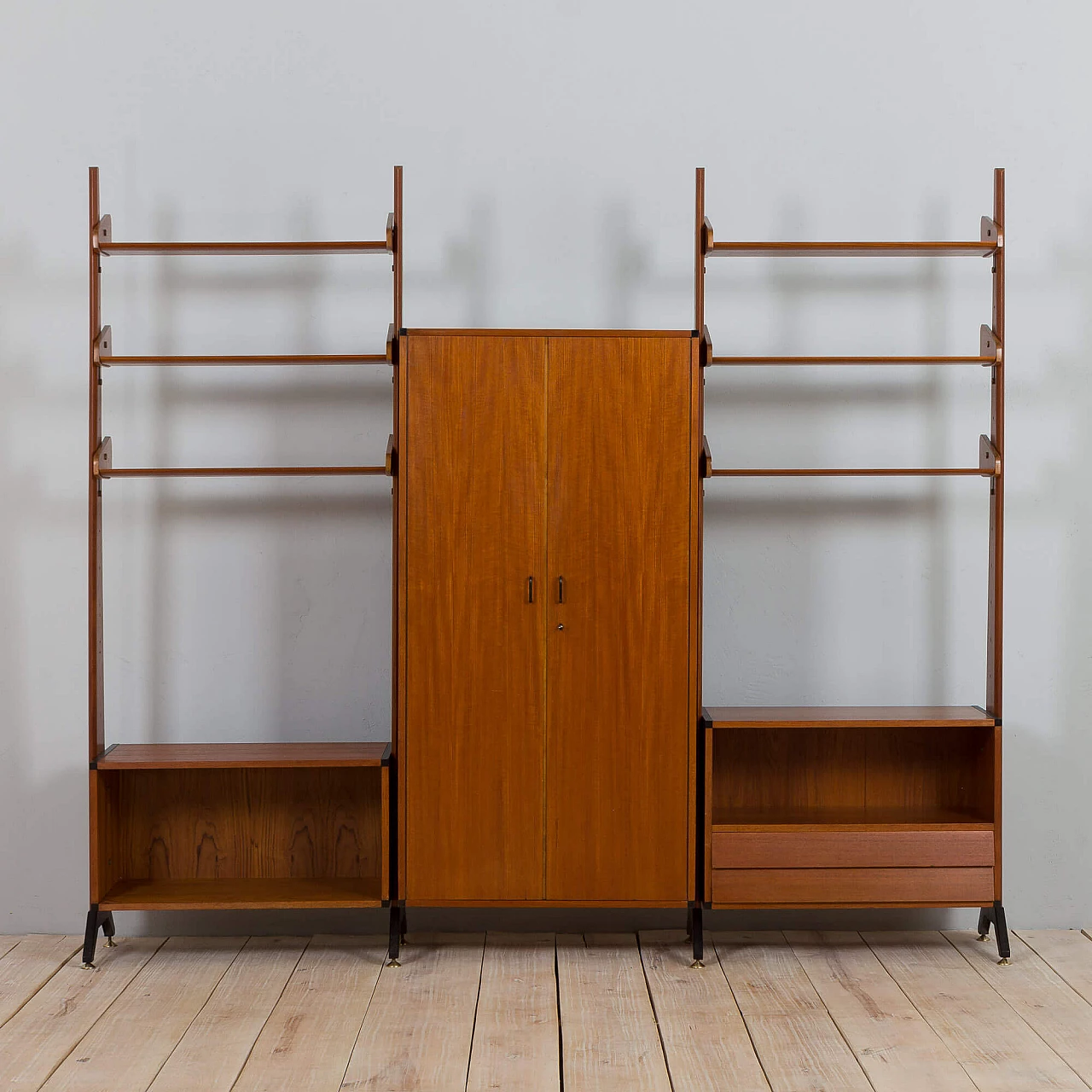 Teak wall cabinet with cupboard by AV Contemporary Furniture, 1960s 5