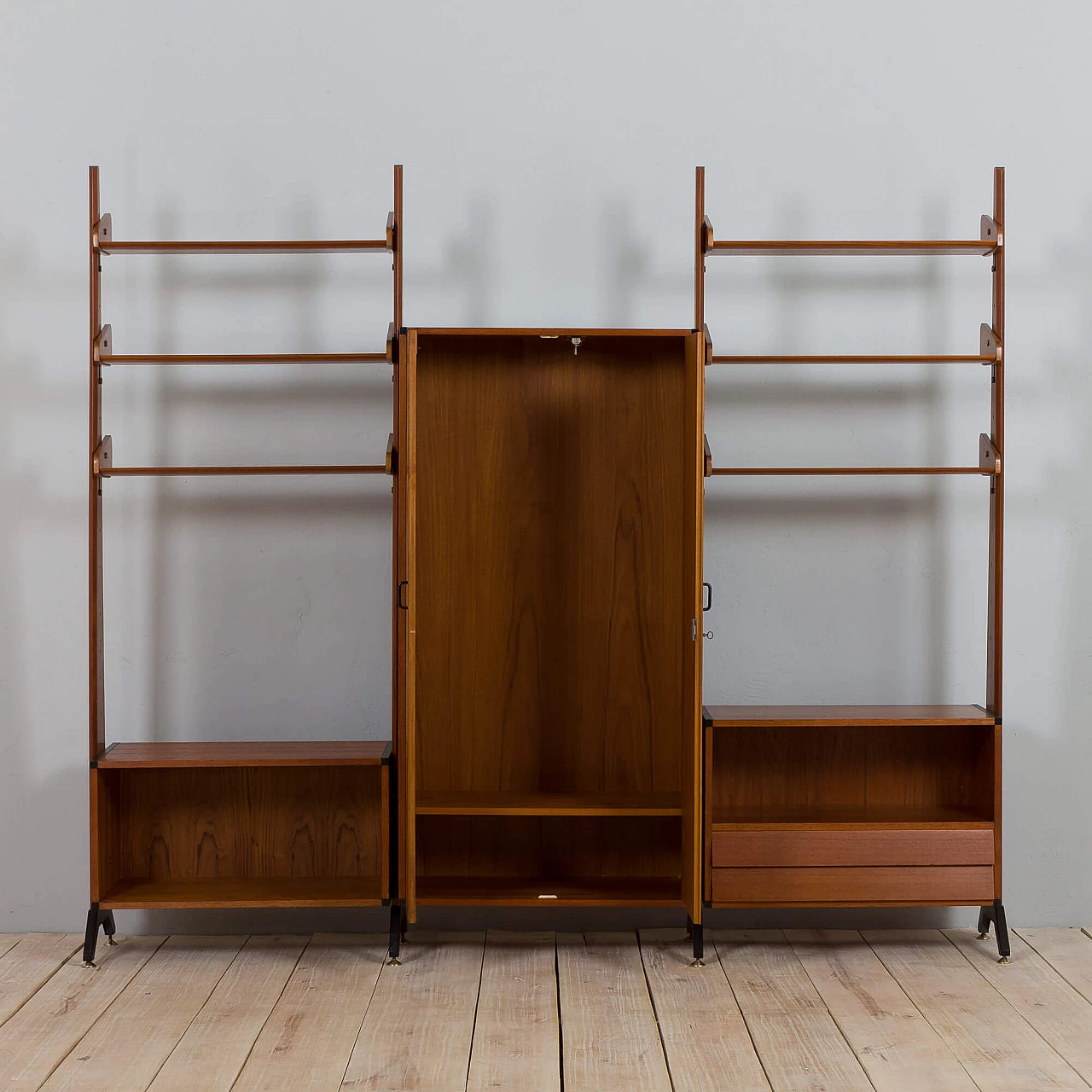 Teak wall cabinet with cupboard by AV Contemporary Furniture, 1960s 6