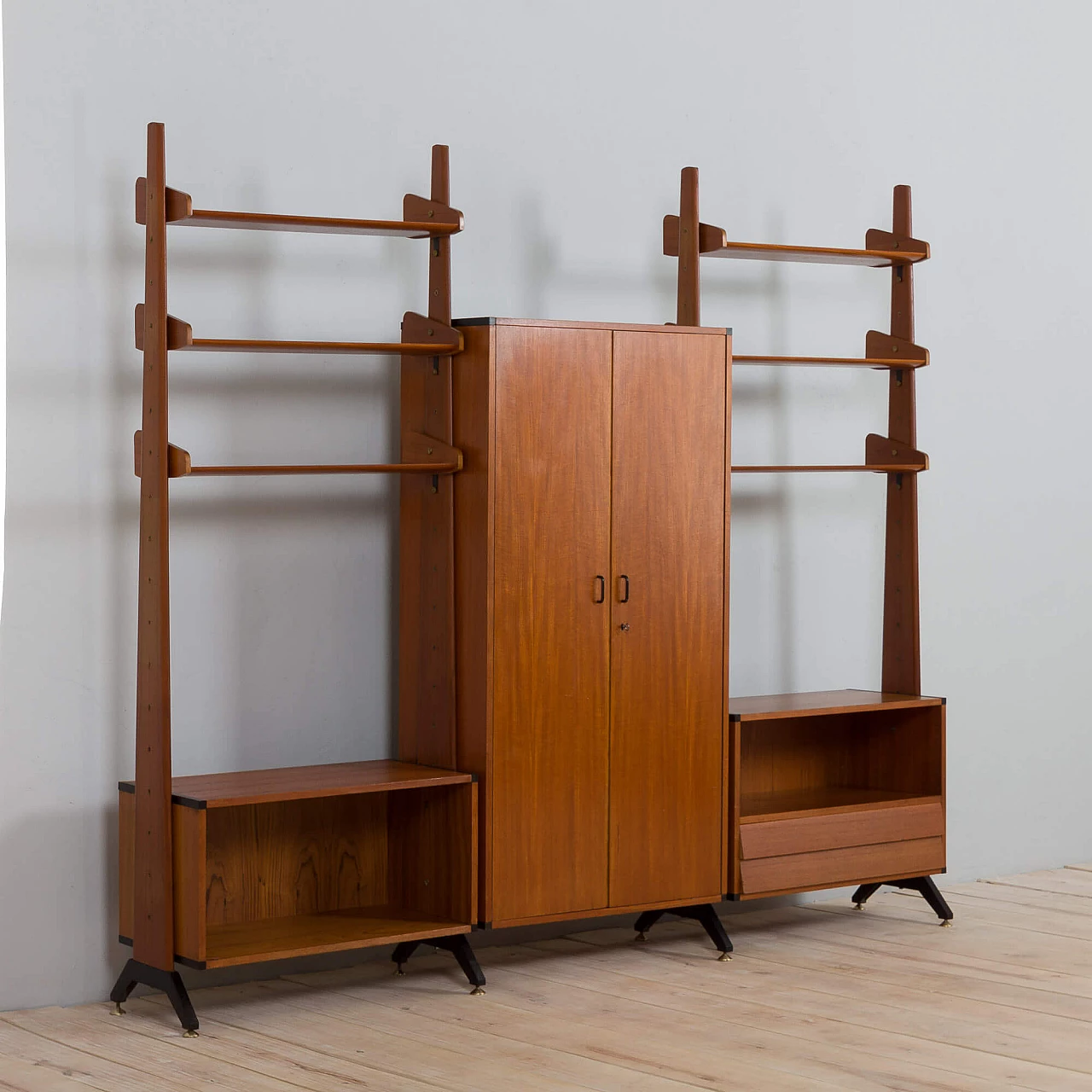 Teak wall cabinet with cupboard by AV Contemporary Furniture, 1960s 7