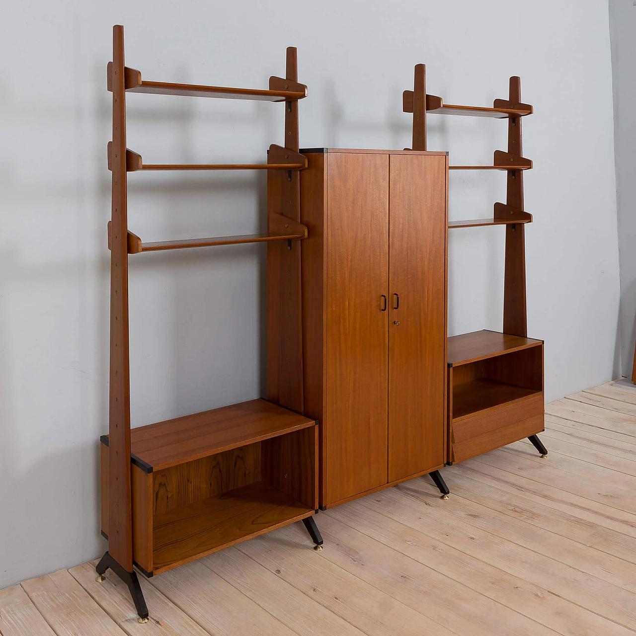 Teak wall cabinet with cupboard by AV Contemporary Furniture, 1960s 10