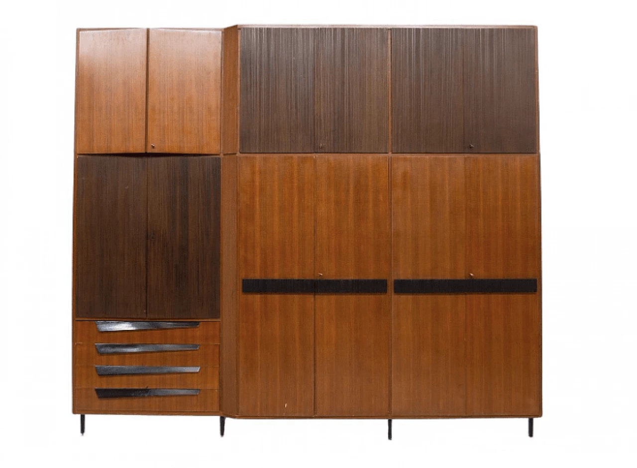 Cabinet in walnut and grissinato , 1950s 1