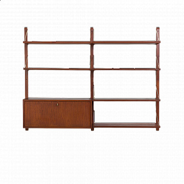 Danish teak wall cabinet with secretaire or bar cabinet by Poul Cadovius for Cado, 1960s
