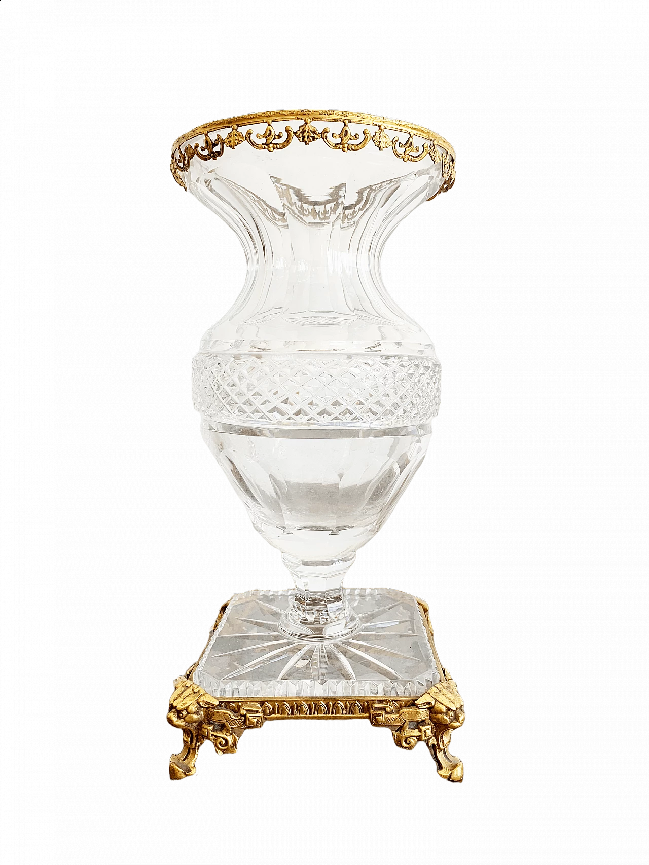 Crystal and gilded metal vase, 1980s 10