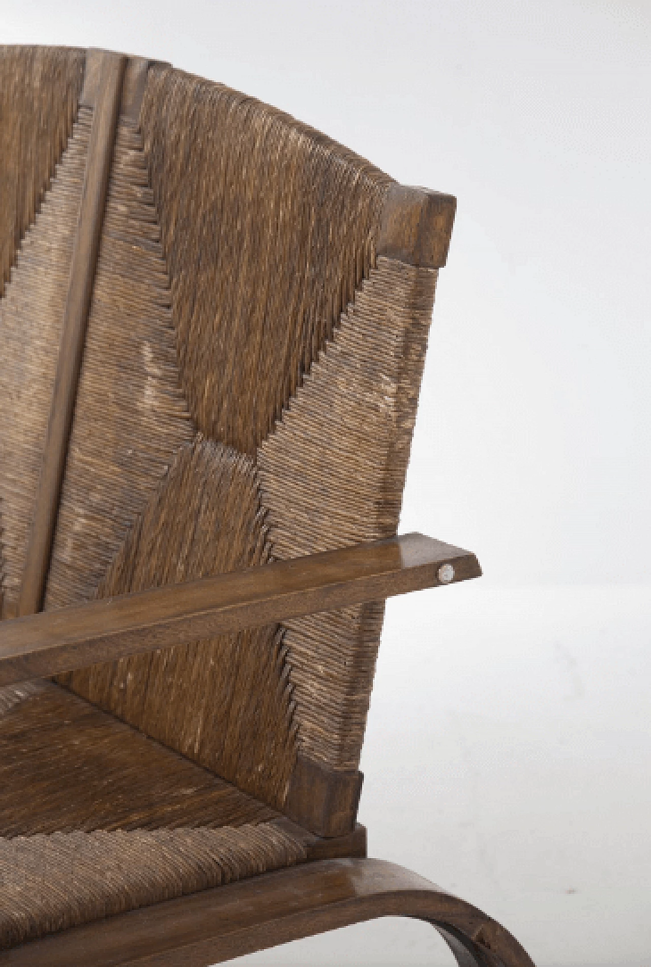 Divano design brasiliano in legno e rattan, anni '50 5