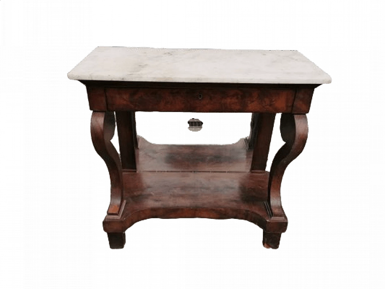 Console in walnut with marble top, 19th century 14