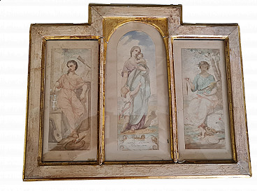 Triptych of watercolours by Viger on laid paper, 19th century