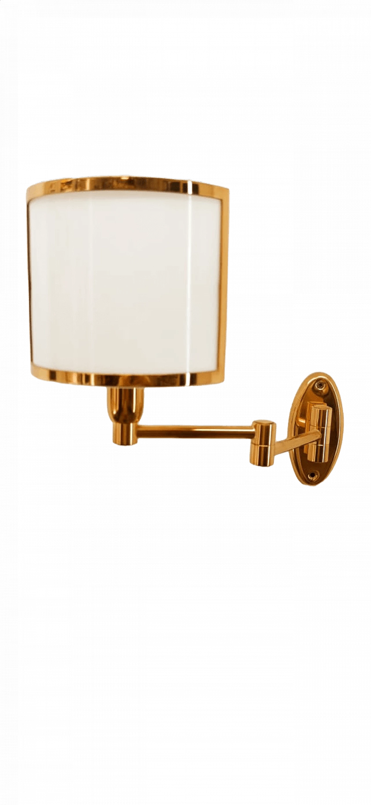 Brass wall lamp and glass diffuser, 1980s 19