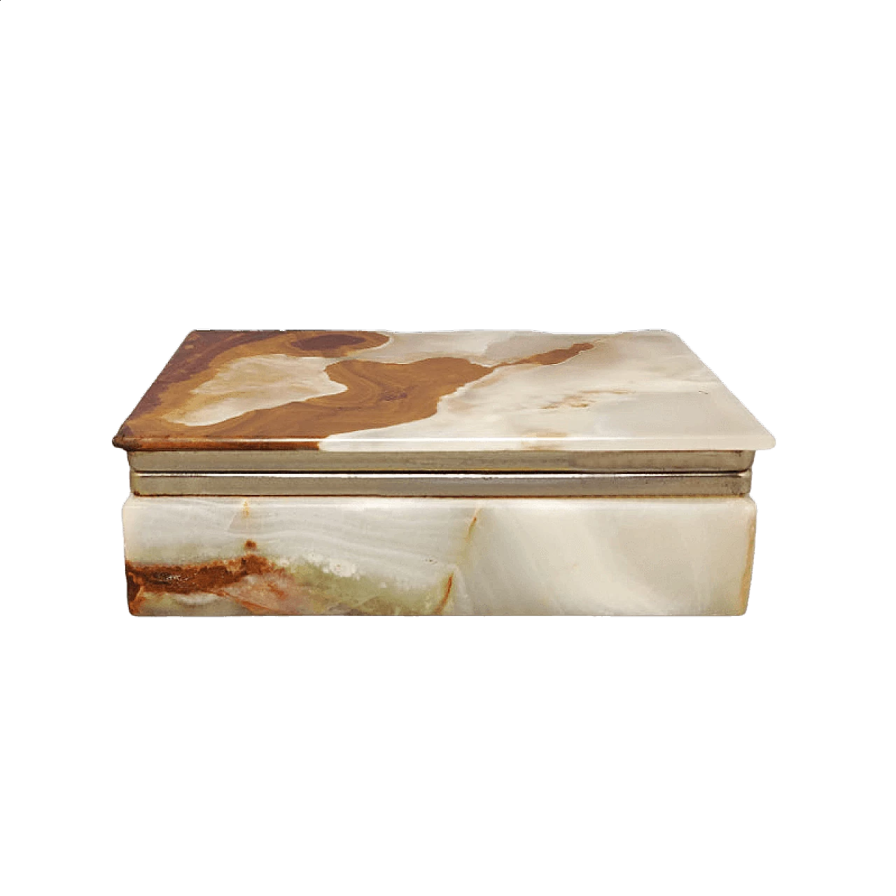 Beige and brown alabaster box, 1960s 9
