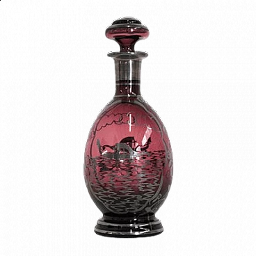 Liquor bottle in glass, 1960s