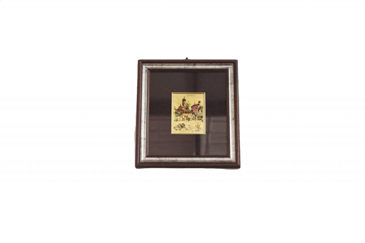 Painting made of gold leaf with silvered frame, 1970s 1406953