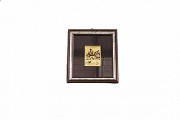 Painting made of gold leaf with silvered frame, 1970s