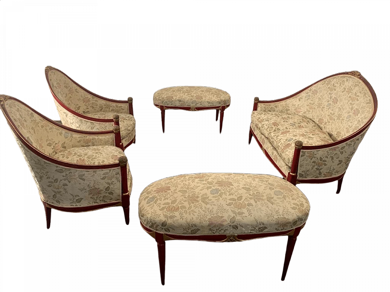 Art Deco sofa, pair of armchairs and pair of ottomans, 1930s 11