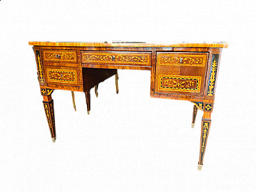 Louis XVI style writing desk in wood and briarwood, 18th century