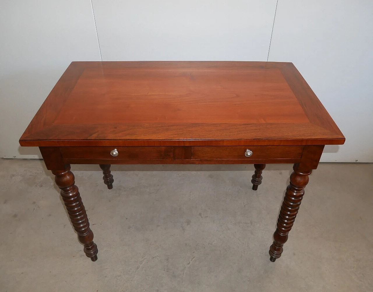 Solid walnut and cherry writing desk, 20th century 2