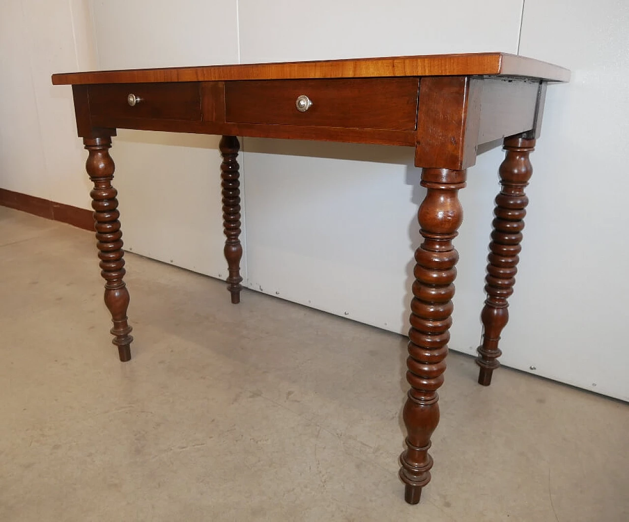Solid walnut and cherry writing desk, 20th century 7