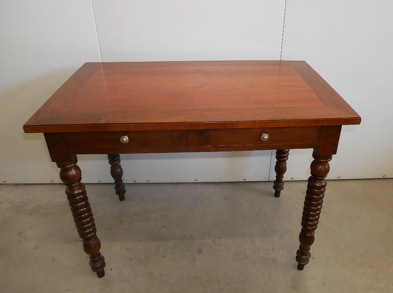Solid walnut and cherry writing desk, 20th century 10
