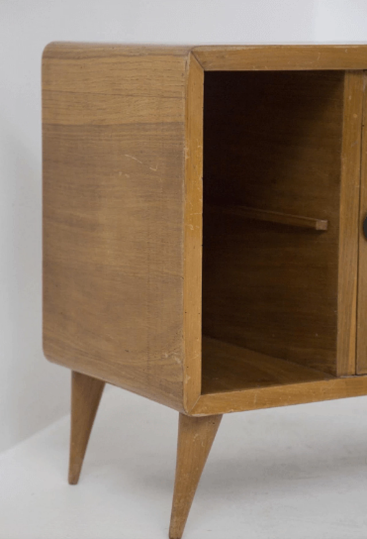 Single bed with wooden bedside table by Paolo Buffa , 1950s 9