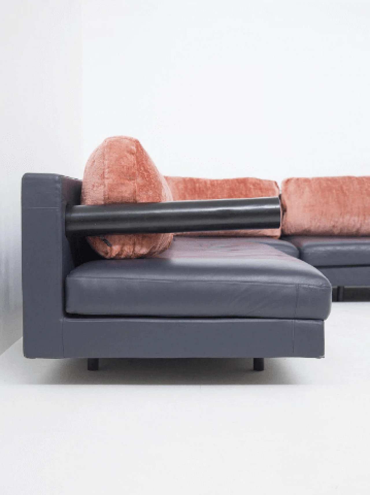 Corner sofa in leather by Antonio Citterio for B&B Italia, 1980s 6