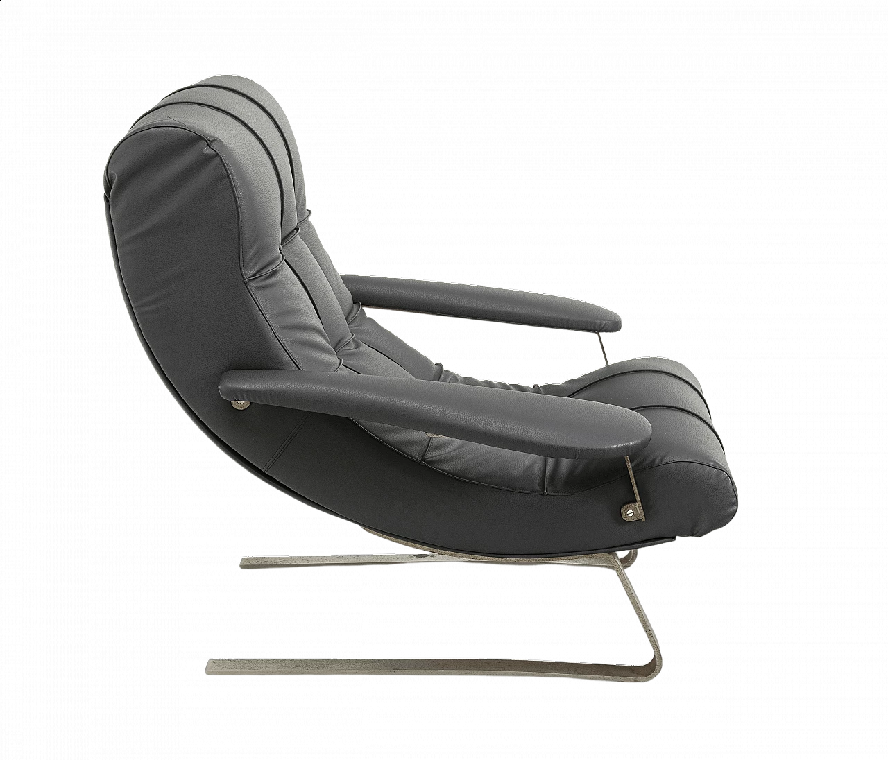 Poltrona in vinilpelle di Guido Bonzani per Tecnosalotto, anni '70 21