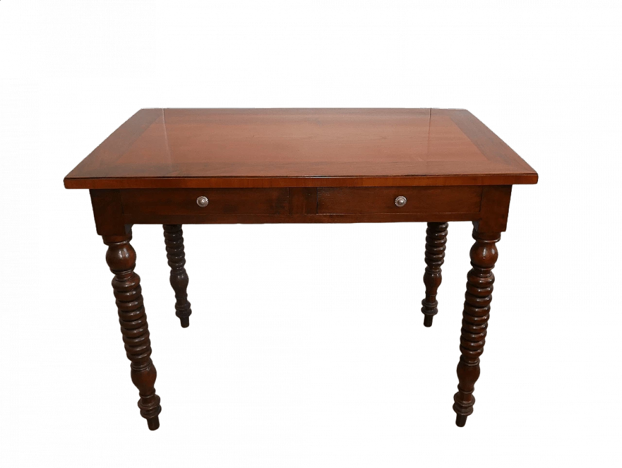 Solid walnut and cherry writing desk, 20th century 11