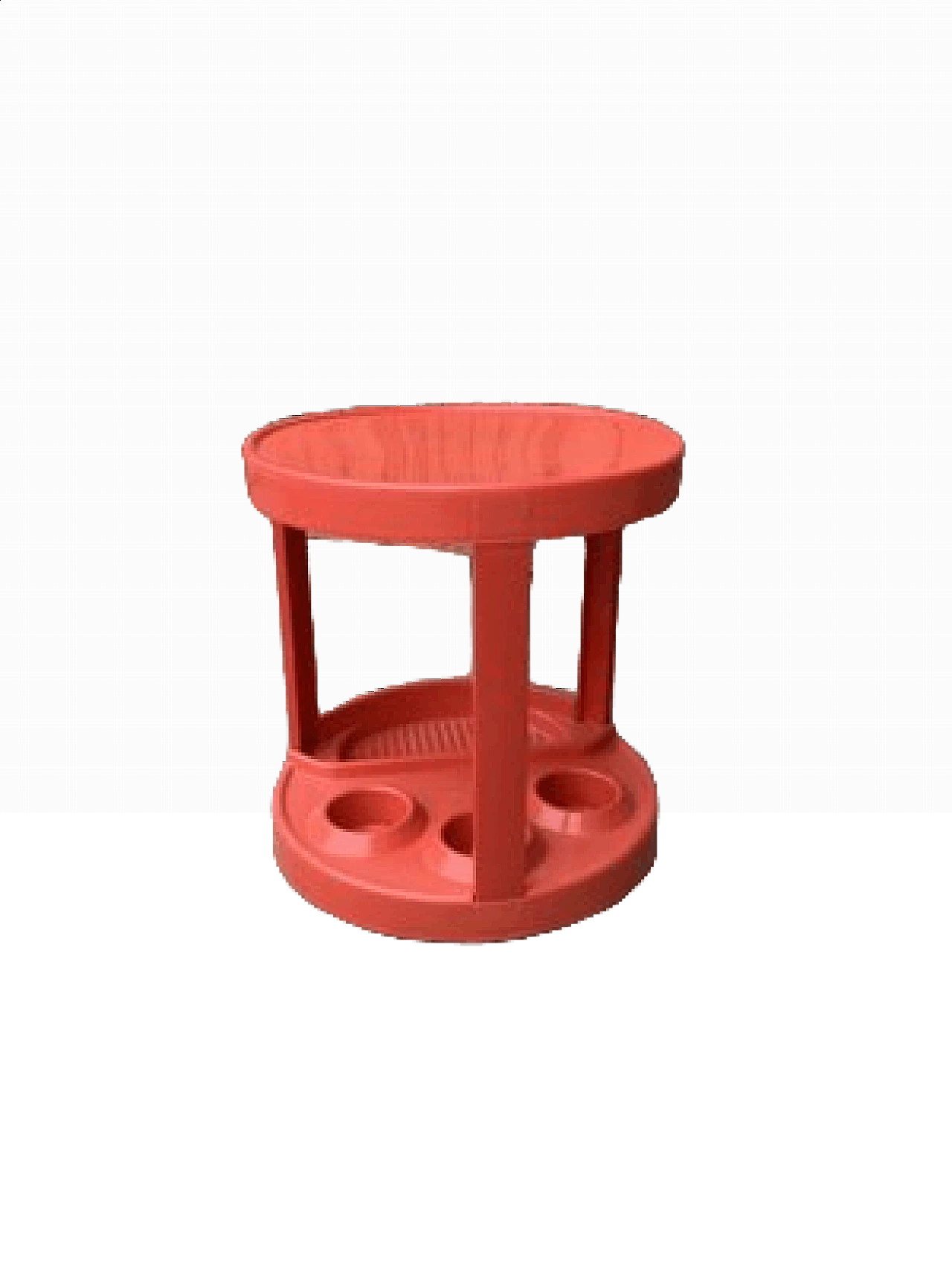 Red plastic bar trolley, 1970s 11